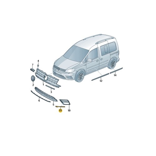 VW Caddy SA chromen lijst mistlamp rooster 